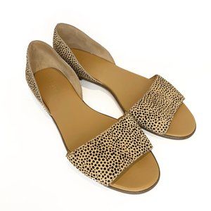 JCrew Leopard Morgan Calf Hair Peep Toe Flats